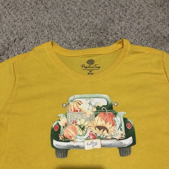 Women's Truck Load Tee T-shirt fall short sleeve crew neck size M mustard yellow - Picture 3 of 7